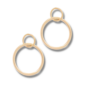 Double Ring Hoop Earrings ( gold dipped)