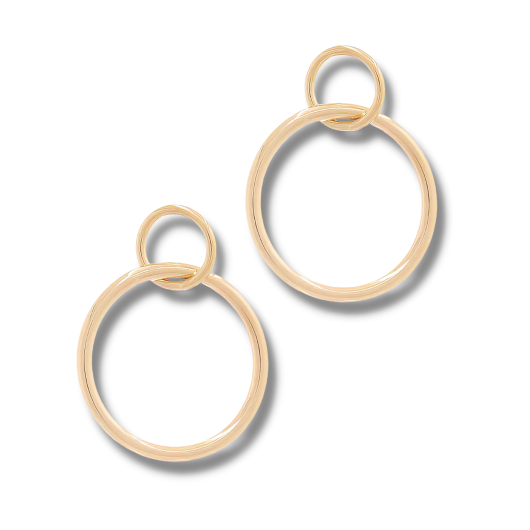 Double Ring Hoop Earrings ( gold dipped)