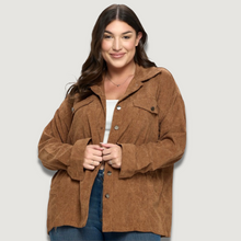 Load image into Gallery viewer, Samantha Corduroy Oversized Jacket (plus size)
