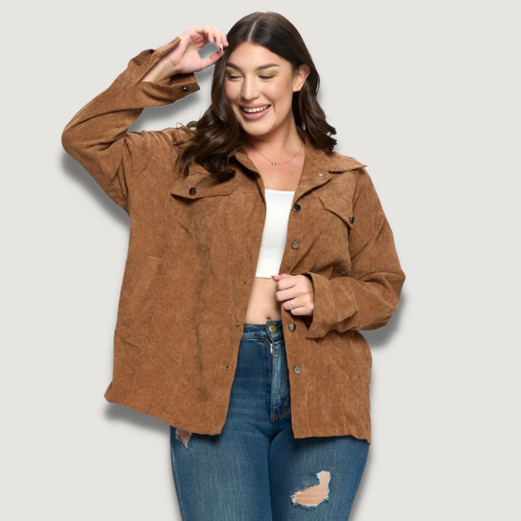 Samantha Corduroy Oversized Jacket (plus size)