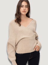 Load image into Gallery viewer, Emilia Wrap Knit Sweater (oatmeal)
