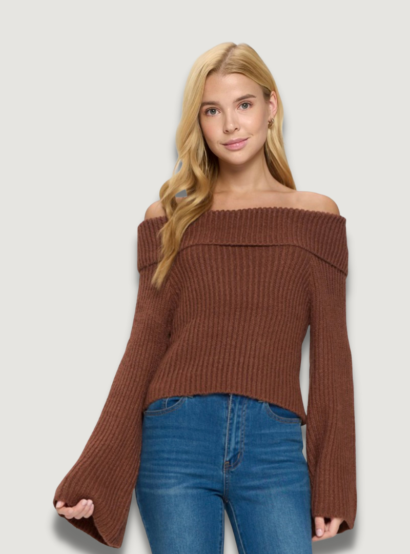 Jane Brown Knit Long Sleeve Sweater