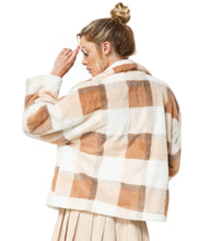 Load image into Gallery viewer, Diana Plaid Fur Coat (khaki)
