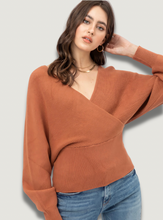 Load image into Gallery viewer, Emilia Wrap Knit Sweater (terra cotta)
